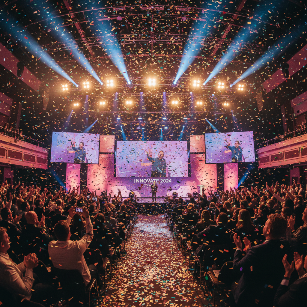 Enthusiastic audience at awards ceremony